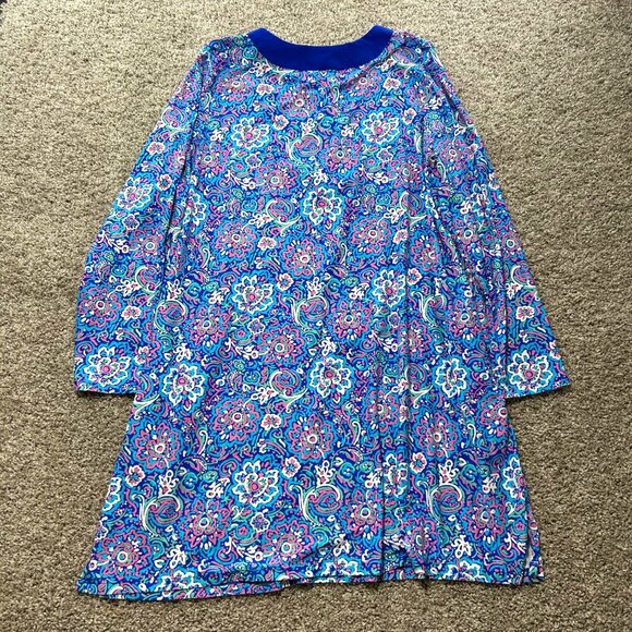 Coolibar Shoreline Swim Cover-Up Dress 3X Blue UPF 50+ Zip Pockets Long Sleeve - Picture 8 of 9